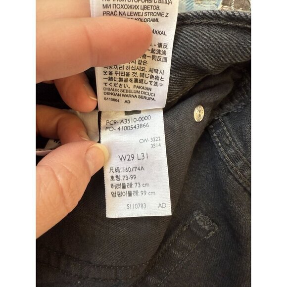 Levi's '94 Baggy Denim Jeans Black Stone Wash Size 29 Length 31 - Picture 8 of 10